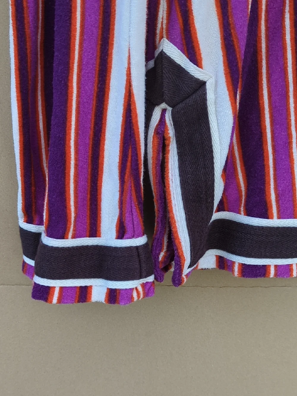 Tory Burch Striped Terry Tunic Top Purple  70s Resort Beach Coverup Mod Rad Rare